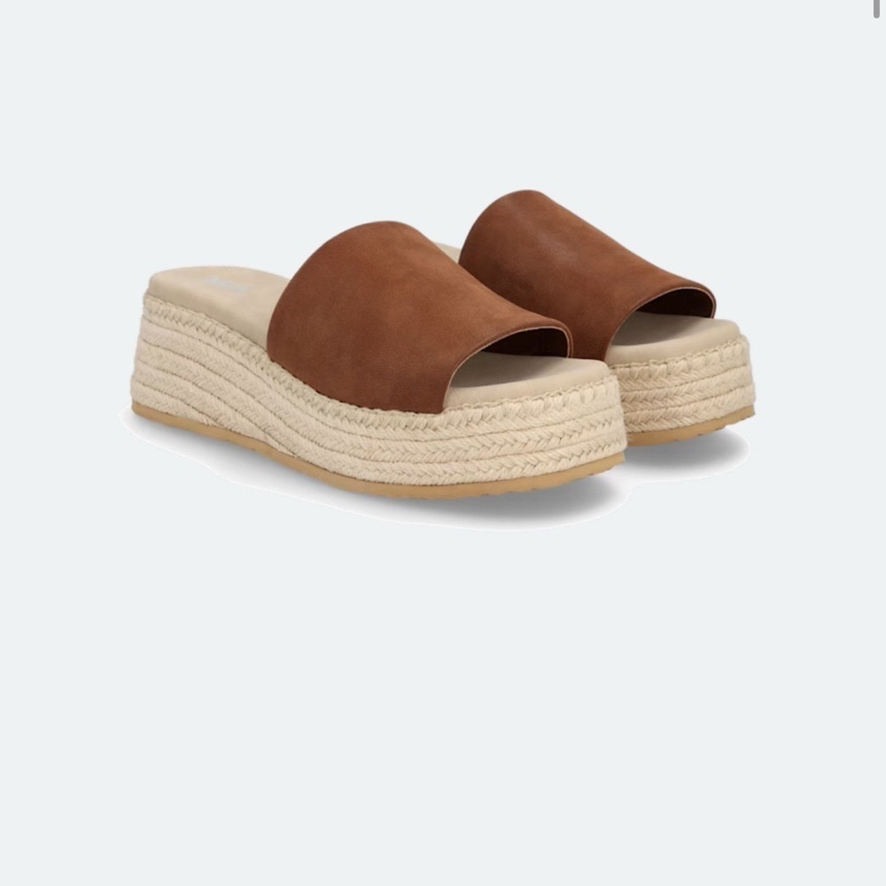 MIA Tan Espadrille Slide Sandals